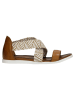 Wojas Leren sandalen lichtbruin/wit