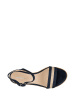 Wojas Leren sleehaksandalen donkerblauw/beige