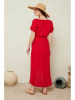 Le Monde du Lin Kleid "Lydia" in Rot