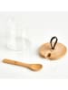 Zeller 2-delige set: voorraadglazen bamboekleurig - (H)8,5 x Ø 8 cm
