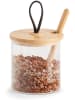 Zeller 2-delige set: voorraadglazen bamboekleurig - (H)8,5 x Ø 8 cm