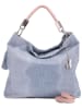 Anna Morellini Leder-Schultertasche "Alessandra" in Hellblau - (B)38 x (H)36 x (T)14 cm