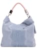 Anna Morellini Leder-Schultertasche "Alessandra" in Hellblau - (B)38 x (H)36 x (T)14 cm