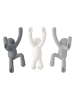 umbra 3er-Set: Wandhaken "Buddy" in Grau/ Weiß - (B)8 x (H)18 x (T)7 cm