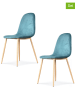 Deco Lorrie Krzesła (4 szt.) "Josef" w kolorze błękitnym - 44 x 86 x 50 cm