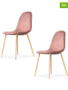 Deco Lorrie Krzesła (4 szt.) "Josef" w kolorze jasnoróżowym - 44 x 86 x 50 cm