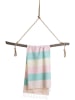 Towel to Go Strandtuch "Towel To Go" in Rosa/ Türkis - (L)180 x (B)100 cm