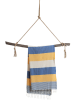 Towel to Go Strandtuch "Towel To Go" in Blau/ Gelb - (L)180 x (B)100 cm