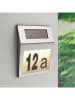 Garden Hero Solarny numer domu podświetlany lampą LED w kolorze srebrnym - 18 x 20 cm