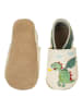 Lait et Miel Leder-Krabbelschuhe "Drachen" in Gelb/ Grün