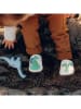 Lait et Miel Leder-Krabbelschuhe "Drachen" in Gelb/ Grün