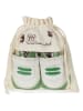 Lait et Miel Leder-Krabbelschuhe "Sneakers" in Grün/ Weiß