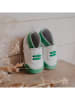 Lait et Miel Leder-Krabbelschuhe "Sneakers" in Grün/ Weiß