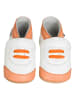 Lait et Miel Leder-Krabbelschuhe "Sneakers" in Orange/ Weiß