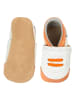 Lait et Miel Leder-Krabbelschuhe "Sneakers" in Orange/ Weiß