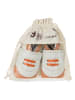 Lait et Miel Leder-Krabbelschuhe "Sneakers" in Orange/ Weiß