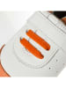 Lait et Miel Leder-Krabbelschuhe "Sneakers" in Orange/ Weiß