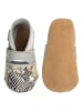 Lait et Miel Leren kruipschoenen "Zebra" grijs/geel