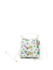 Patrizia Pepe Skórzana torebka w kolorze białym ze wzorem - (S)17 x (W)16 x (G)9 cm