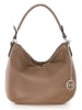 Mia Tomazzi Leder-Schultertasche "Molise" in Hellbraun - (B)30 x (H)20 x (T)8 cm