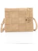 Mia Tomazzi Leder-Umhängetasche "Empoli" in Taupe - (B)23 x (H)17 x (T)5 cm