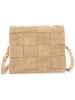 Mia Tomazzi Leder-Umhängetasche "Empoli" in Taupe - (B)23 x (H)17 x (T)5 cm
