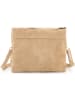 Mia Tomazzi Leder-Umhängetasche "Empoli" in Taupe - (B)23 x (H)17 x (T)5 cm