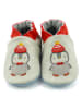 Robeez Leren kruipschoentjes "Floe" grijs/rood
