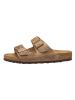 Birkenstock Leren slippers "Arizona" lichtbruin - wijdte S