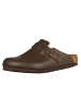 Birkenstock Leder-Clogs "Boston" in Braun - Weite S