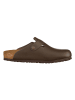 Birkenstock Leder-Clogs "Boston" in Braun - Weite N