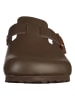 Birkenstock Leder-Clogs "Boston" in Braun - Weite N