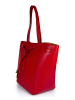 ORE10 Skórzany shopper bag "Stacey" w kolorze czerwonym - 41 x 30 x 13 cm
