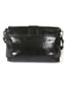 ORE10 Leder-Umhängetasche "Vodo" in Schwarz - (B)21 x (H)16 x (T)7 cm