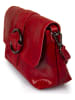 ORE10 Leder-Umhängetasche "Vodo" in Dunkelrot - (B)21 x (H)16 x (T)7 cm