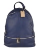 ORE10 Leren rugzak "Omy" donkerblauw - (B)26 x (H)29 x (D)12 cm