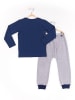 Denokids 2-delige outfit "Very Serious" donkerblauw/grijs