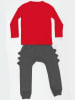 Denokids 2tlg. Outfit "Dino Spikes" in Rot/ Anthrazit