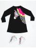 Denokids Sukienka "Unicorn Zebra" w kolorze czarnym