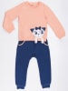 Denokids 2-delige outfit "Cat" abrikooskleurig/donkerblauw