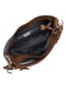 Anna Morellini Leder-Schultertasche "Fiorella" in Schwarz - (B)30 x (H)27 x (T)9 cm