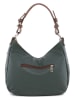 Anna Morellini Leder-Schultertasche "Fiorella" in Dunkelgrün - (B)30 x (H)27 x (T)9 cm