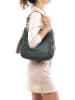 Anna Morellini Leder-Schultertasche "Fiorella" in Dunkelgrün - (B)30 x (H)27 x (T)9 cm