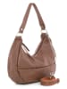Anna Morellini Leder-Schultertasche "Alberta" in Braun - (B)38 x (H)24 x (T)10 cm