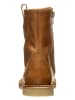 POM POM Leder-Winterboots in Camel