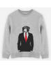 WOOOP Sweatshirt "Business monkey" grijs