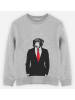 WOOOP Sweatshirt "Business monkey" in Grau