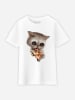WOOOP Koszulka "Cat Loves Pizza" w kolorze białym