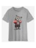 WOOOP Koszulka "Boxing cat" w kolorze szarym