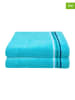 Schiesser 2-delige set: badhanddoeken "Skyline" turquoise